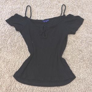 cropped off the shoulder top